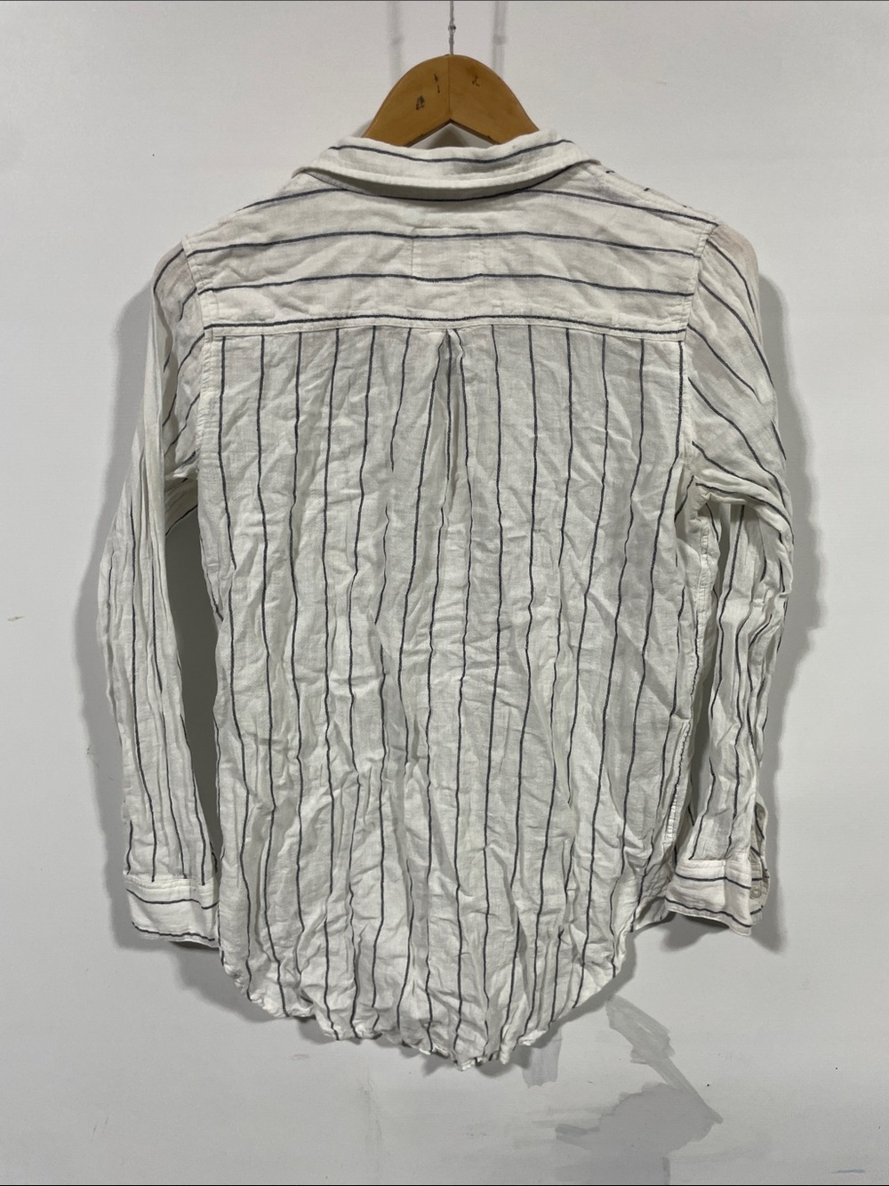 Rails White Button-Up Blouse with Black Pinstripes - Picture 3 of 4